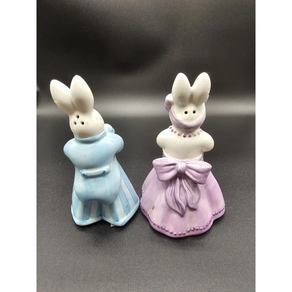 Fitz & Floyd Be Bop Bunnies Salt And Pepper‎ Shakers Easter Bunny Rabbits Easter
